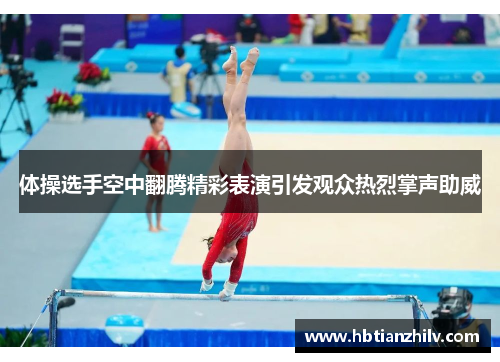 体操选手空中翻腾精彩表演引发观众热烈掌声助威